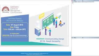 IIMB’s CenComm Connect - Webinar on Communicating Change by Dr  Deepti Ganapathy