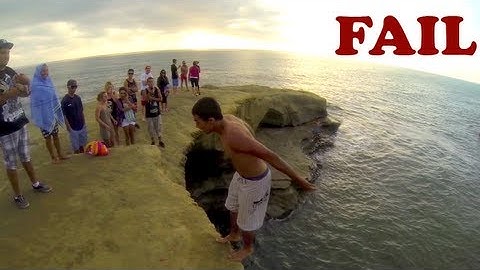 Epic Cliff Jumping Fail