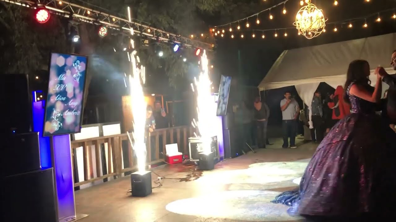 15 años, cold sparks, adj inno spot led light show, father daughter dance.