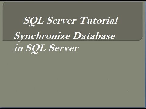 Synchronize Database in SQL Server - YouTube