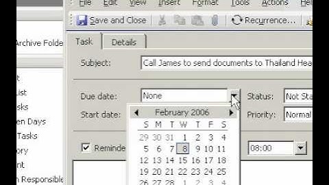 Microsoft Office Outlook 2003 Set the due date and start date for a task