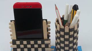 Make 3 beautiful pen stands and phone holder | Amazing Craft Idea