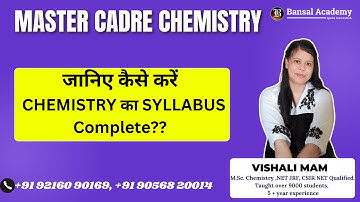 Master cadre chemistry | Learn How to Complete the CHEMISTRY Syllabus?? | Bansal Academy 2024