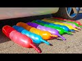 EXPERIMENT: 10 Water Balloons VS CAR - Crushing Crunchy & Soft Things by Car!