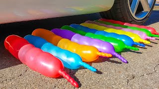 EXPERIMENT: 10 Water Balloons VS CAR - Crushing Crunchy \u0026 Soft Things by Car!