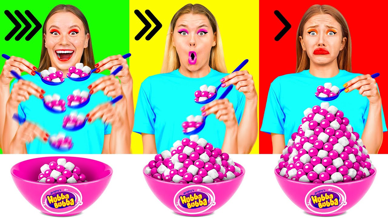 تحدي الطعام السريع أو المتوسط أو البطيء | المأجورون المطبخ مضحك BaRaFun Gold Challenge