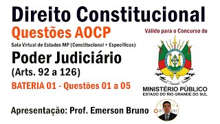 QUESTÕES AOCP -  Poder Judiciário (Arts. 92 a 126) # Live 01