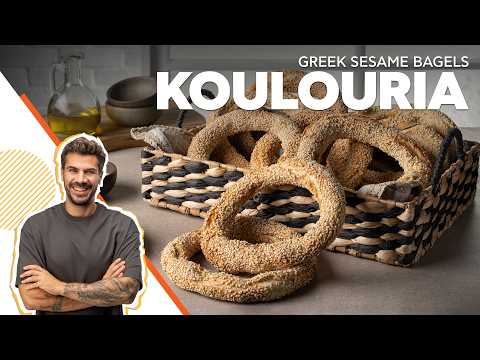 Greek Sesame Bagels - Koulouria | Baking With Akis
