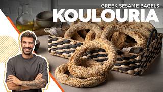Greek Sesame Bagels - Koulouria | Baking With Akis
