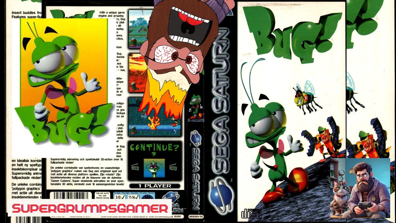 Bug! Retro Gameplay on the Sega Saturn Classic 2D on 3D Platforming Adventure!