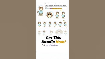 Cute Bear Cartoon Character Bundle | Animated Vector Modal Sheet