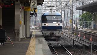 JR貨物　EF210 157プッシュプルEF67 101貨物列車　海田市駅　瀬野八越え