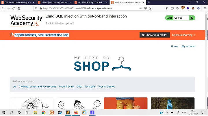 Blind SQL injection with out of band interaction [Solution Video] | Web Security Academy
