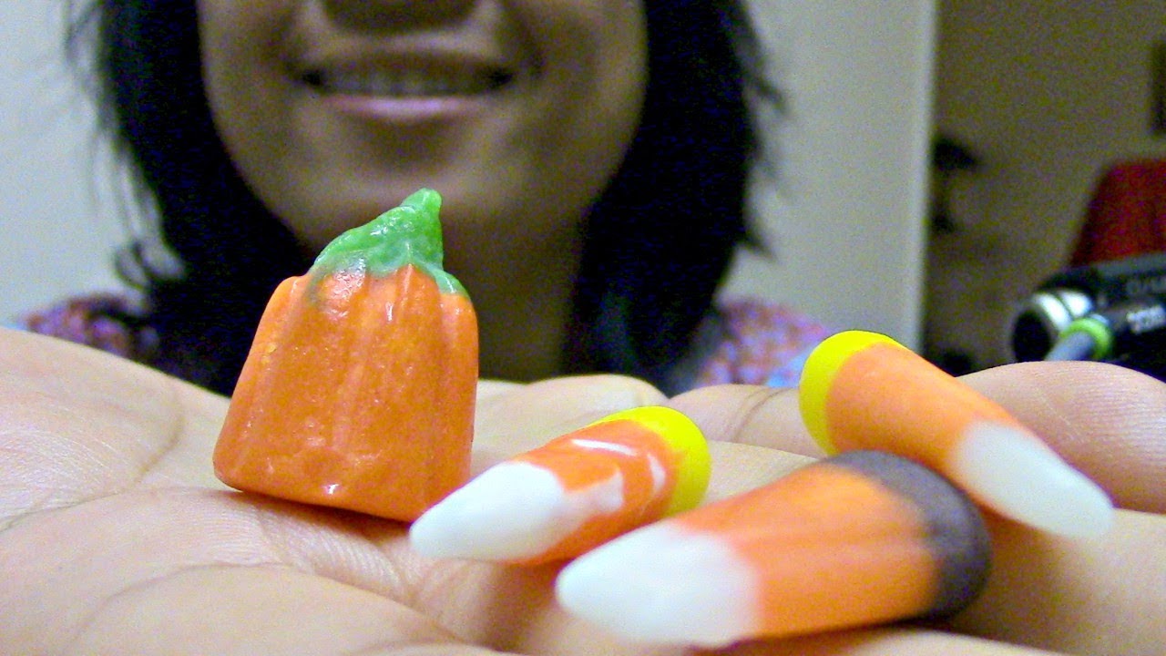 ASMR Eating Corn Candy Dollar Tree Happy Halloween ScorpioAnnYT