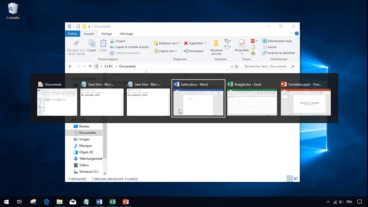 Windows : Passer d'une fenêtre à l'autre - YouTube