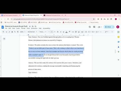 How to easily find evidence Rhetorical Analysis Rough Draft