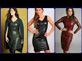 very impressive and gorgeous Leather bodycon outfits ideas for Beautiful ladies ❤️