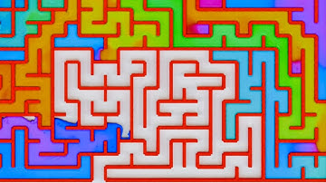 Wervelende kleurrijke vloeistof lost een doolhof op 😍🌊