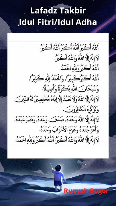 Lafadz Takbir Idul Fitri/idul Adha