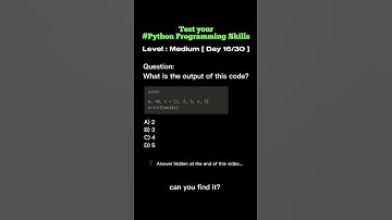 Day 16 Think you know Python programming? Test your knowledge with this MCQ!  @5minutesprogramming