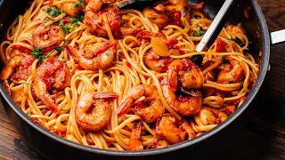 Shrimp and Linguine Fra Diavolo - The Easiest (and BEST) Seafood Pasta You'll Ever Make