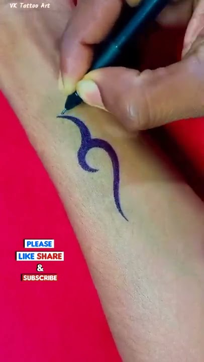 How to make Simple Tribal Tattoo on Hand || tattoo for men - tribal tattoo designs / tattoo #shorts