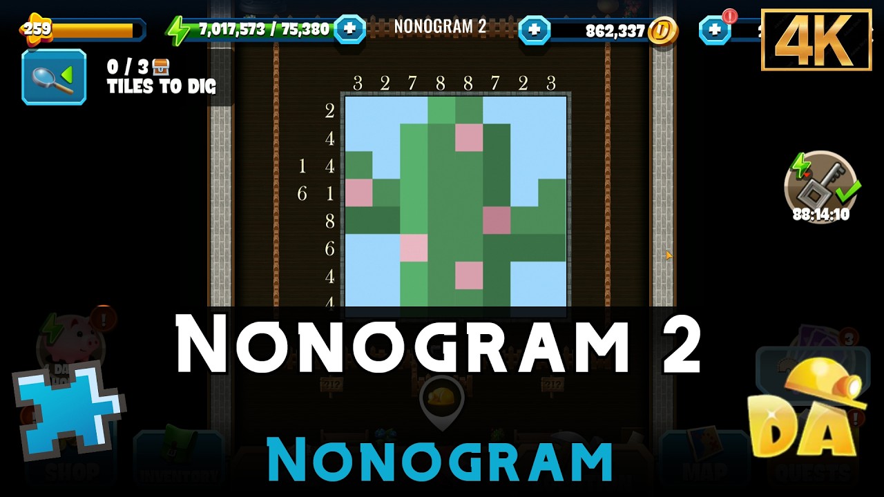 ファミ通ブロスプラザバストアムーブ2カンバッジ no.007 Nonogram 2 | Nonogram | Diggy's Adventure - YouTube
