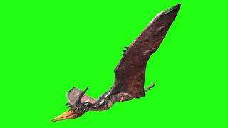 Pterodactyl Fly Glide Right | Green Screen 3D Animation Video