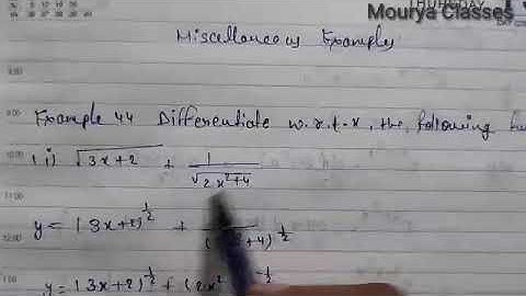 Maths || Class- 12th || Chapter-5 || Example- 44 || Miscellaneous Example || Mourya Classes ||