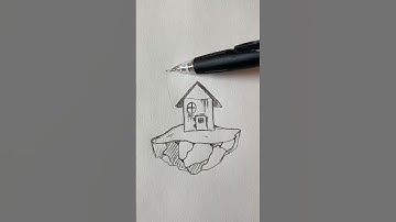 EPIC floating island house 🌳🌸🌱 #sketchbook #tiktokart #shortsyoutube