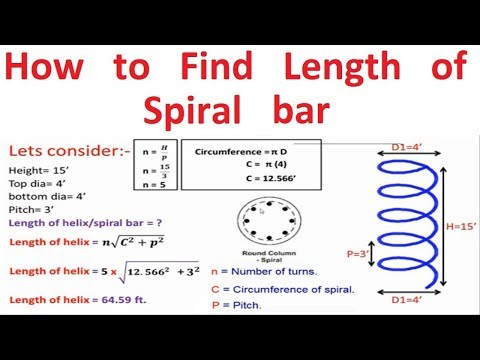 How to find length of Spiral Bar or Helix Bar