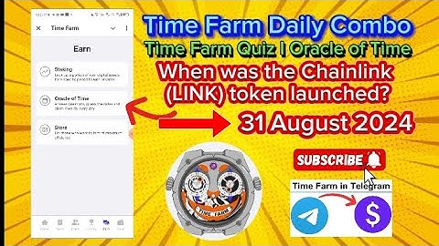 Time Farm Daily Combo l 31 August 2024 I Time Farm Daily Quiz l Oracle of Time