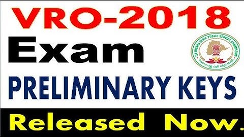 VRO Priliminery keys released By TSPSC Aspirants  by SRINIVAS Mech
