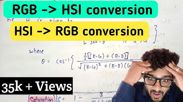 Conversion of RGB to HSI model | Conversion of HSI to RGB model | image processing|Computer graphics