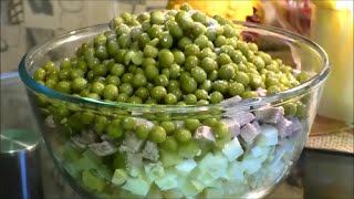 Салат Оливье с яблоком и свининой. Salad with Apple and pork Салат Оливье с яблоком и свининой. Salad with Apple and pork