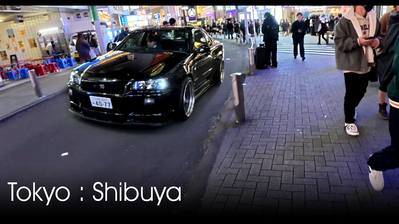 Tokyo Shibuya Walk Japan ASMR, let's count the GTRs