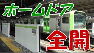 【空けっぱなしのホームドア】JR新橋駅 山手線 車両走行シーン集