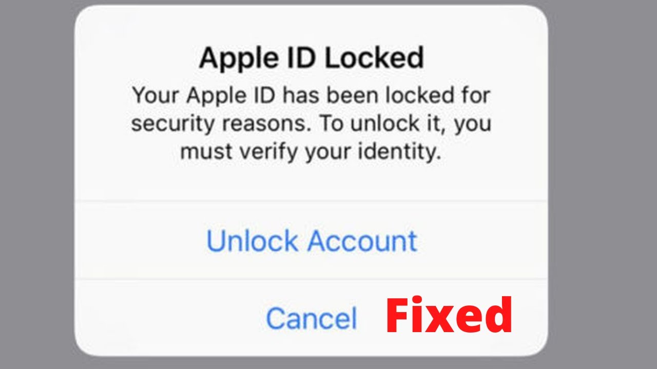 Your Apple ID Has Been Locked For Security Reasons To Unlock It You