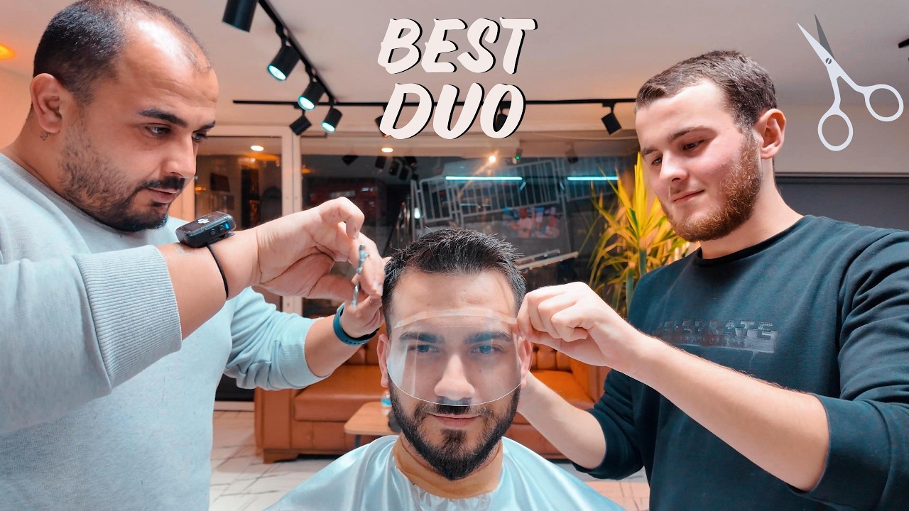 Best Turkish Barber Duo ASMR  -  Advanced Scissor Skills