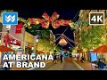 [4K] 🎄 Americana at Brand in Glendale, Los Angeles California USA - Christmas Walking Tour 🎧