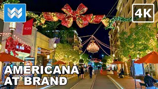[4K] 🎄 Americana at Brand in Glendale, Los Angeles California USA - Christmas Walking Tour 🎧