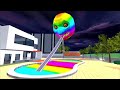 Longest Rainbow Pool Train vs Franklin in Indian Bikes Driving 3d