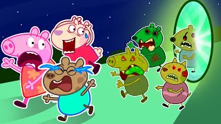 Zombie Apocalypse, Peppa Pig is drawn into the Mirror World 🧟‍♀️🧟‍♂️ | Peppa Pig Funny Animation
