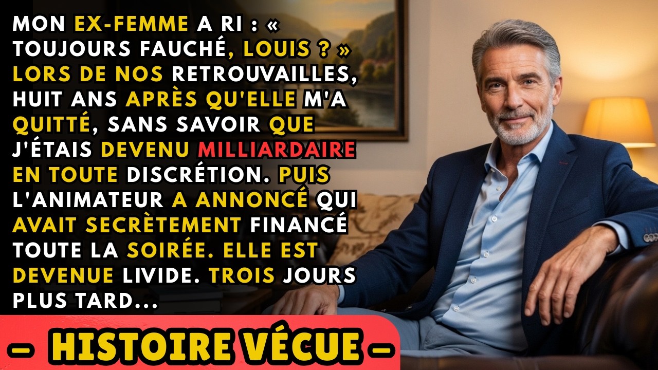 Elle a levé sa coupe de champagne, m’a détaillé de la tête aux pieds et a éclaté de rire devant cent quarante personnes. « Toujours aussi fauché, Louis. » Huit ans après m’avoir quitté avec cette...
