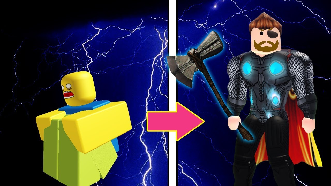 เกม แต่งตัว ฮีโร่  2022  นูบตัวกาก!แปลงร่างเป็น ธอร์เทพเจ้าสายฟ้า! | Roblox Infinity War