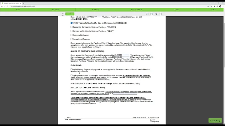 Escalation Addendum to Contract (Nizz Realty Inc. Tutorial) Real Estate Contracts and Addendum