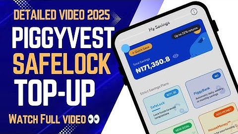 How to Top Up Savelock on PiggyVest (Step-by-Step Guide)