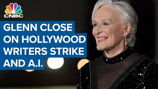 Glenn Close speaks from Berkshire shareholders meeting on Hollywood writers strike and A.I.