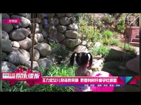 王力宏女儿穿泳装呆萌 娇妻身材纤瘦孕肚明显