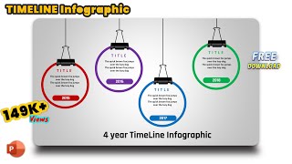 1.MS PowerPoint Tutorial - Creative Timeline Infographic with Hanging shapes